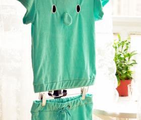 Elephant T-shirt and Shorts Two Piece Set