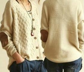 Vintage Cross flower Type Cardigan Sweater 