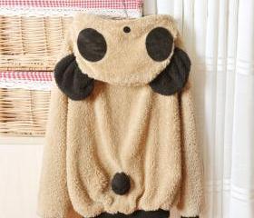 Light Khaki Lovely Panda Super Adorable Cardigan Sweater