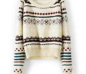 Beige Loose Tribe Sweater